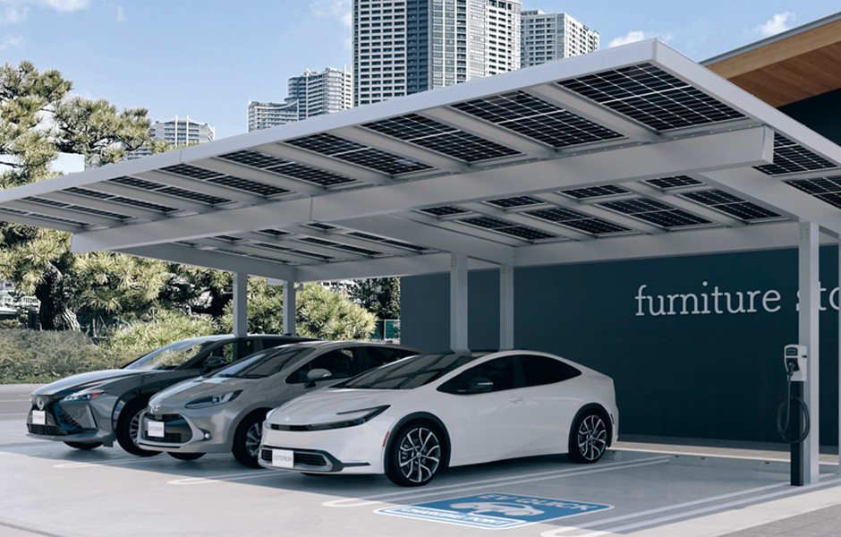 太陽光パネル架台  エネジアース（カーポート後方支持スマートタイプ）